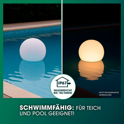 EASYmaxx LED Solarleuchte Kugel 2er-Set mit Farbwechsel, 30 cm