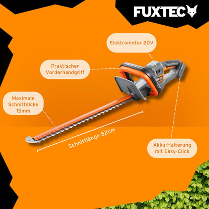 FUXTEC Heckenschere 20V FX-E1HS20 – 52 cm ohne Akku