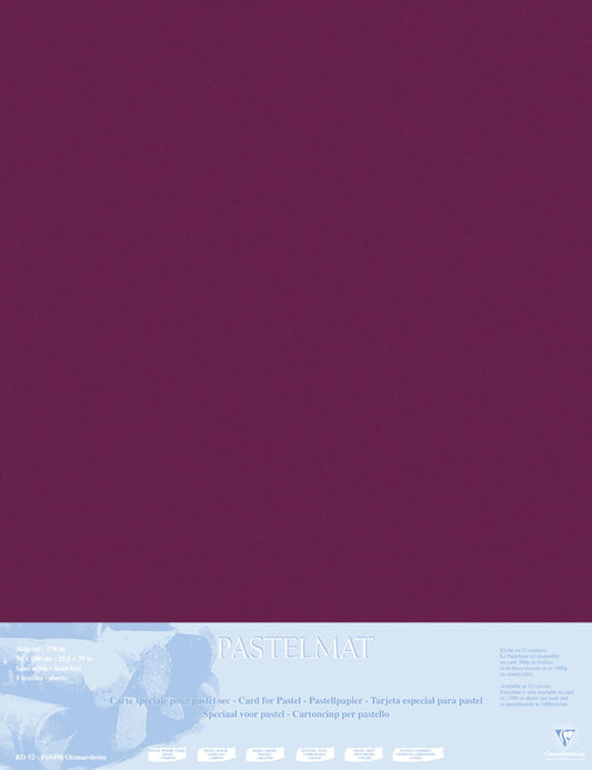 Clairefontaine 396016C Pastelmat Zeichenbogen weinrot 70x100cm