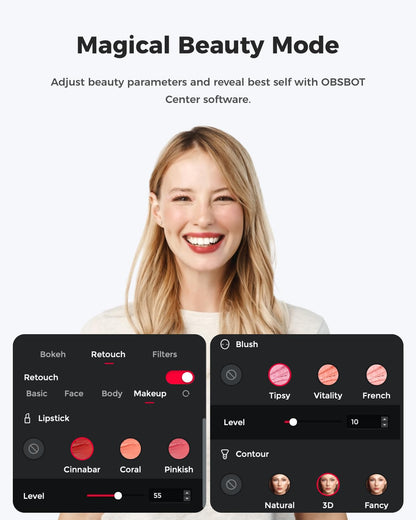 OBSBOT Meet 2-4K KI-Webcam mit 1/2" Sensor - Space Grau