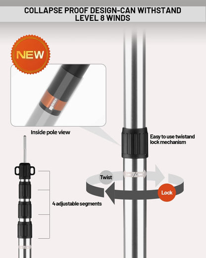 AVOFOREST TP10 Teleskop-Zeltstange Aluminium, 88–265 cm, 2er-Set