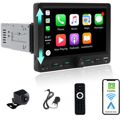 Alondy Autoradio 1 Din mit 7 Zoll Touchscreen, CarPlay & Android Auto inkl. Rückfahrkamera