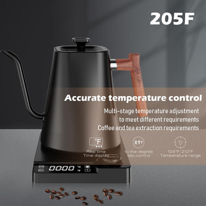 SwissKettle Schwanenhals Wasserkocher – 1 L, Warmhaltefunktion