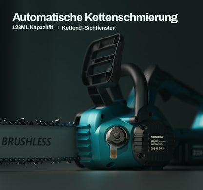 KIESBOHR CSX001 Akku Kettensäge 30cm bürstenlos, für Makita 18V (ohne Akku)