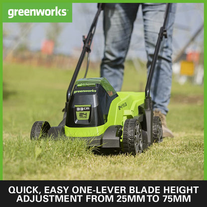 Greenworks 24V Akku-Mäher & Trimmer Set GD24LM33LT25K4