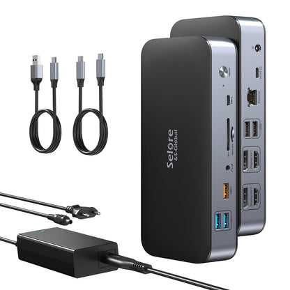 Universal DisplayLink USB C Dock – 15-in-1 Dual Monitor M1/M2