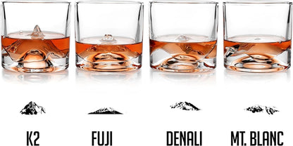 Exklusiv The Peaks Whisky Karaffen-Set - 5-teilig Kristallglas