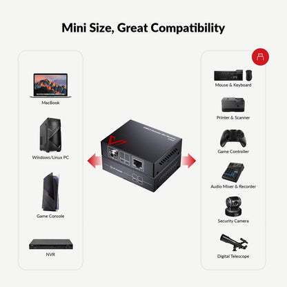 AV Access U2EX50 4 Port USB 2.0 Extender - Ethernet 60m