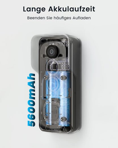 ieGeek Bell J9 Video-Türklingel mit Kamera, 2K, WLAN, IP66, Grau