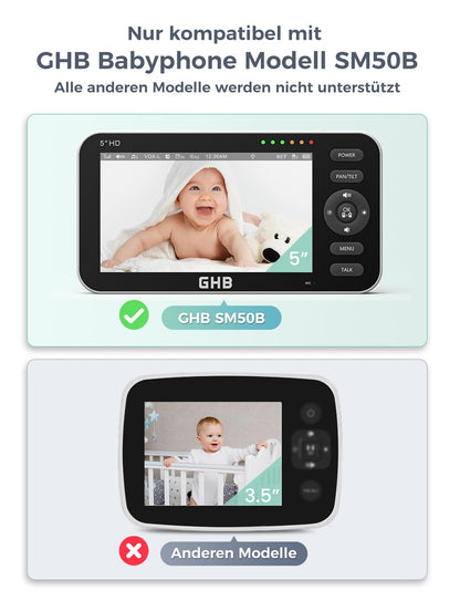 GHB Überwachungskamera für 5 Zoll Babyphone - Modell 2023