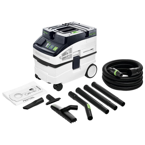 Festool CT 15 E-Set CLEANTEC Absaugmobil - Nass-/Trockensauger. Grün-graues Absaugmobil für Elektrowerkzeuge.