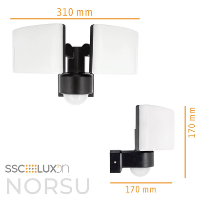 SSC-LUXon NORSU Aussenleuchte – LED Bewegungsmelder Lichtsensor 40W
