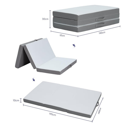 Z-hom Klappmatratze 140 x 195 cm, 3-teilige Faltmatratze, 10 cm