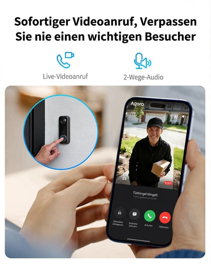 Aqara G400 Video-Türklingel mit Chime, 2K, PoE, HomeKit Secure Video