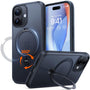 TORRAS Ostand Q3 Spin Hülle für iPhone 17 mit 360° MagSafe Ständer, schwarze matte Rückseite