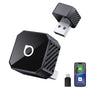 OTTOCAST Mini Pot 2-in-1 Wireless CarPlay & Android Auto Adapter in Schwarz mit geriffelter Oberfläche