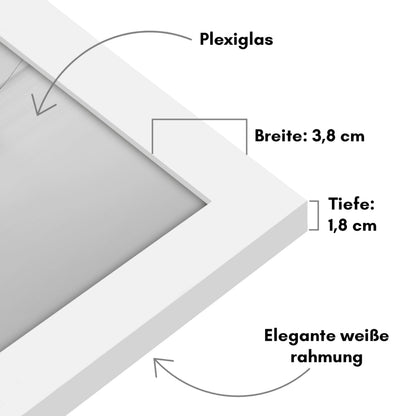 Americanflat Bilderrahmen 100x40 cm aus MDF-Holz, weiss