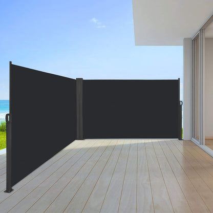 AufuN Doppel-Seitenmarkise ausziehbar, 180 x 600 cm, Anthrazit