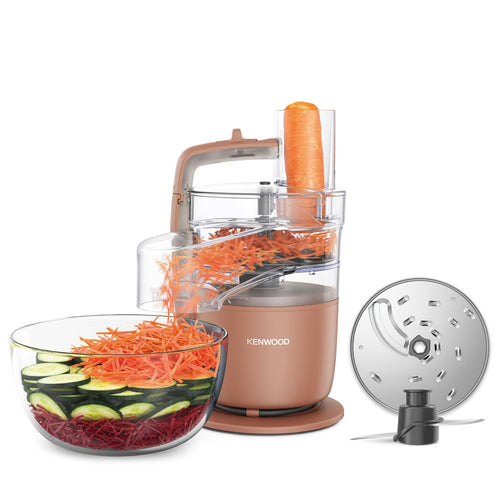 Kenwood MultiPro Go FDP22.130RD Küchenmaschine - Tonrot. Kompakte, tonrote Küchenmaschine zum Zerkleinern, Raspeln und Mixen von Zutaten.