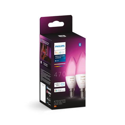 Philips Hue White & Color Ambiance E14 LED Lampen 2er Pack