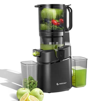 AMZCHEF Slow Juicer Entsafter, Obst & Gemüse – Schwarz
