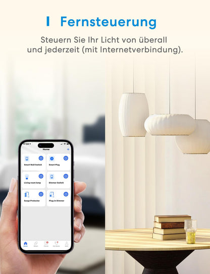 Meross MSS815 Matter WLAN Lichtschalter Unterputz, 4 Stück