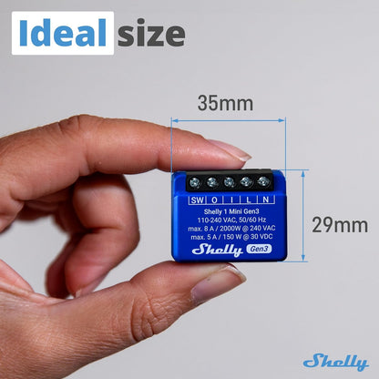 Shelly 1 Mini Gen 3 WLAN Smart Switch Relais 1 Kanal 8A, 4er Pack