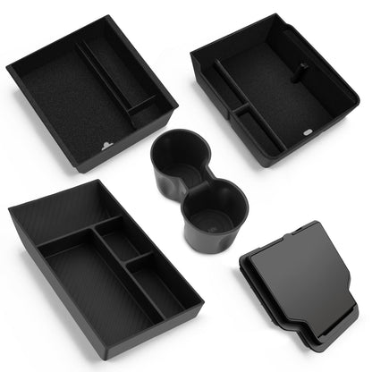 LANTU Tesla Model Y Juniper Mittelkonsole Organizer Set - 5 Pcs Beflockung