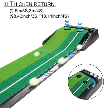 Asgens Golf Putting Trainer Matte – Automatischer Ballrücklauf