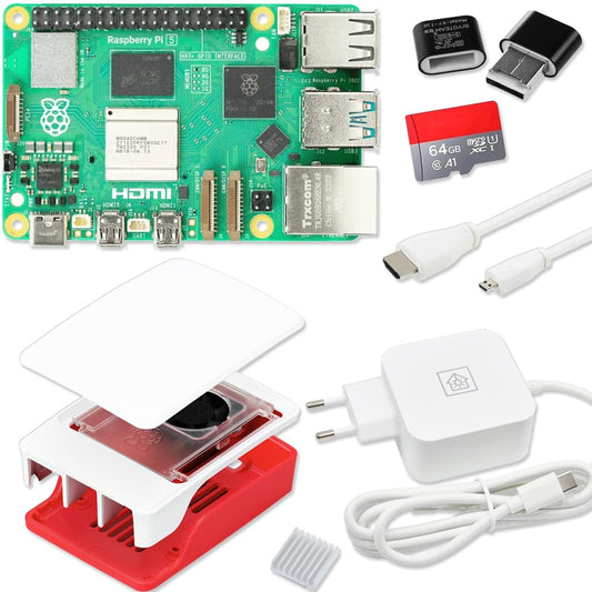 Raspberry Pi 5 8GB Starter-Kit – inkl. Netzteil & Gehäuse. Kompakter Einplatinencomputer für Entwicklung, Projekte und Heimautomatisierung sofort einsatzbereit.