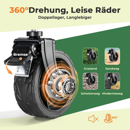 SLIDBEAT XL Faltbarer Bollerwagen 120L - All Terrain Räder