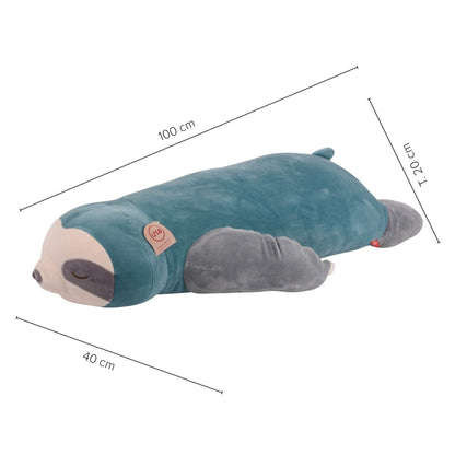 UNUS Faultier Kuscheltier Seitenschläferkissen – 100 cm Türkis