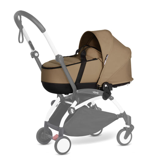 BABYZEN YOYO 0+ Liegewanne für Babys und Neugeborene - Toffee. Toffee-farbene Kinderwagenwanne. Bietet Neugeborenen eine flache Liegeposition.