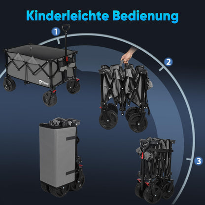 Sekey XXL Plus Bollerwagen Faltbar All Terrain - Anthrazit