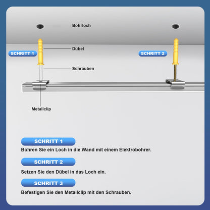 Molfanco LED Aluminiumprofil U-Profil silber 12 x 1 m mit Abdeckung