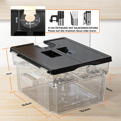 Universal Sous Vide Behälter Set 11L mit Rack & Deckel Polycarbonat