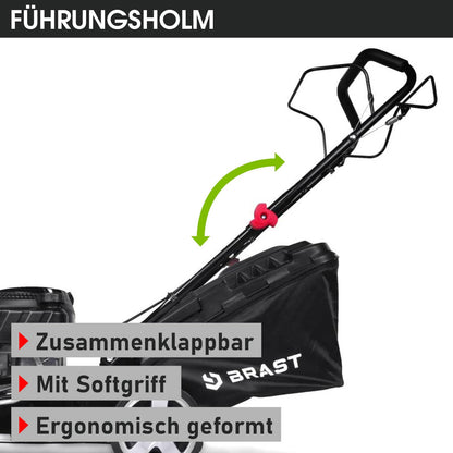 BRAST Benzin Rasenmäher mit Hinterradantrieb, 4-Takt, 41 cm