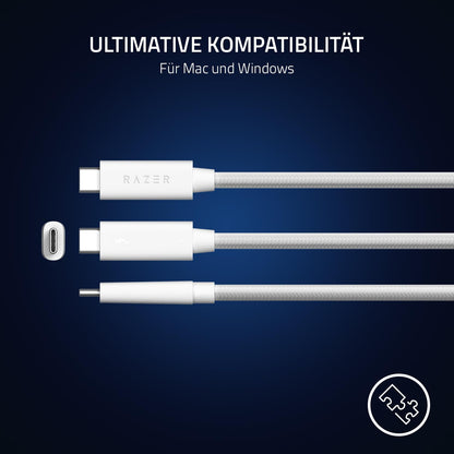 Razer Thunderbolt 4 Hochleistungskabel – 2,0 Meter, Weiss