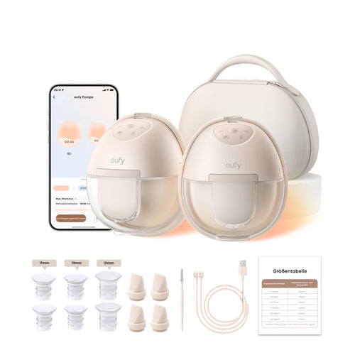 eufy S1 Pro Milchpumpe – tragbar, mit Wärmefunktion und Ladecase, kompakt und auslaufsicher
