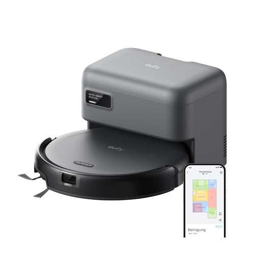 eufy C10 Saugroboter mit automatischer Absaugstation, 7,3 cm flach