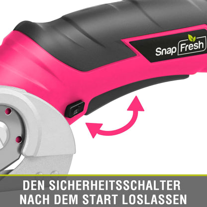 SnapFresh Elektrische Kartonschere 4V Akku-Rollschneider rosa