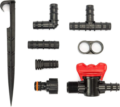 Sellnet Tropfrohr 16 mm 50 m druckkompensiert 40-teiliges Set