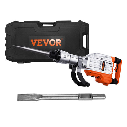 VEVOR Abbruchhammer JH-65 3500 W 60 J mit Spitz- und Flachmeissel