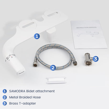 SAMODRA Bidet Aufsatz B007, Doppeldüse, nicht elektrisch, Kaltwasser