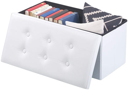 infactory 4er-Set Faltbare Sitz-Truhen 80L Stauraum weiss