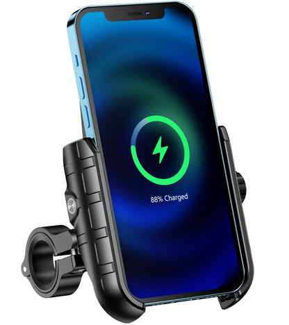 BRCOVAN M9S Motorrad-Handyhalterung mit Qi 15W Ladegerät, USB-C