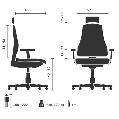 hjh OFFICE Venus Base Profi Bürostuhl Stoff/Netz Blau 657110