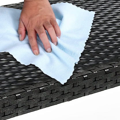 Casaria® Gartenbank Polyrattan Kunststoff Wetterfest – Schwarz