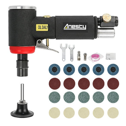 Anesty Mini Druckluft Winkelschleifer Set mit Schnellwechselscheiben