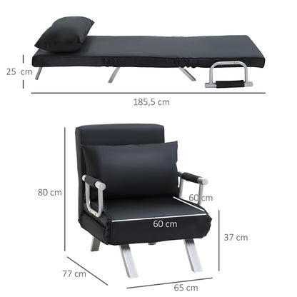 HOMCOM Schlafsofa Schlafcouch mit Funktion - Schwarz